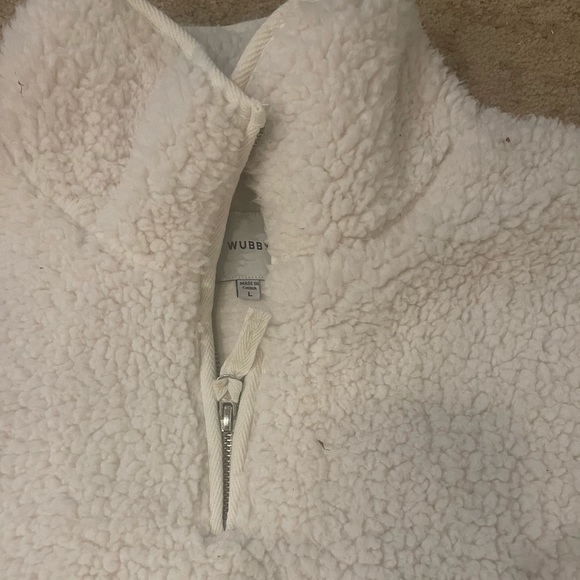 Wubby Sherpa White/Cream 3/4 Zip Pullover - Picture 2 of 8